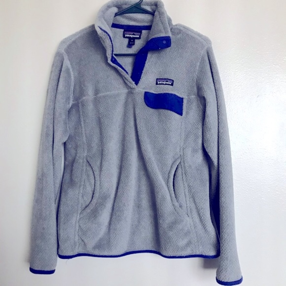 Patagonia Retool Pullover Grey & Blue Sz M